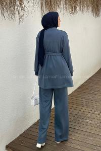 Lamelif Oysho Bağlama Detaylı İkili Takım İndigo