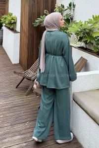 Lamelif Oysho İkili Tesettür Takım Yeşil