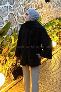 Black Crew Neck Long Arm Coat