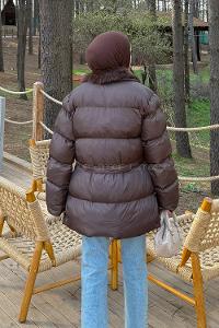 Khaki Normal Neck Long Arm Coat