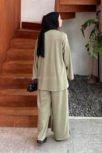 Lamelif Bağlama Detaylı Oysho Takım Çağla Yeşili