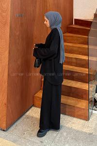 Lamelif Bağlama Detaylı Oysho Takım Siyah