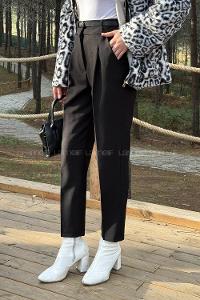 Black Lycra Polyester Normal Waist Carrot Pant Pants