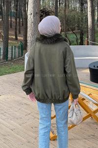 Lamelif Kürk Yaka Cepli Mont Haki