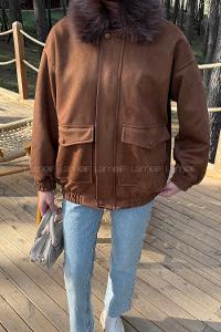 Brown Normal Neck Long Arm Coat