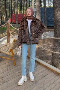 Camel Normal Neck Long Arm Coat