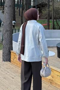 Bone Shirt Collar Long Arm Gabardin Shirt