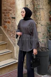 Lamelif Kol Biyeli Sweat Antrasit