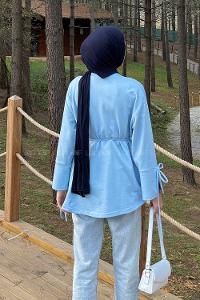 Lamelif Kol Biyeli Sweat Bebe Mavisi