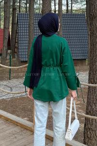 Lamelif Kol Biyeli Sweat Zümrüt