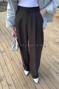 Bitter Brown Polyester Normal Waist Comfortable Pants