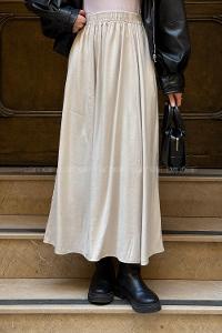 Lamelif Tensel Tesettür Etek Taş Rengi