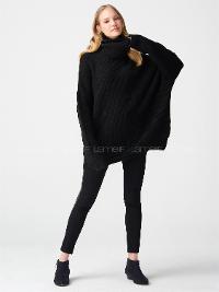 Lamelif Dilvin Balıkçı Yaka Oversize Kazak-Siyah