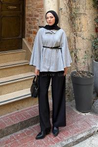 Lamelif Kemerli Panço Gri