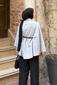 Lamelif Kemerli Panço Gri