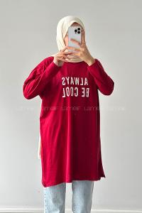 lways Be Cool Baskılı Sweat Bordo