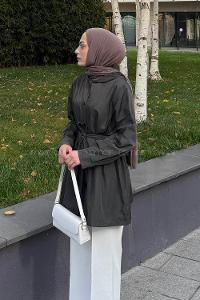 Khaki Hood Neck Long Arm Raincoat