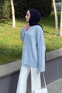 Lamelif Balıkçı Yaka Kazak Bebe Mavisi