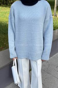 Lamelif Balıkçı Yaka Kazak Bebe Mavisi