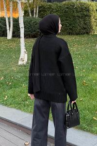 Lamelif Balıkçı Yaka Kazak Siyah