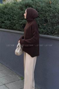 Lamelif Basic Triko Kazak Acı Kahve