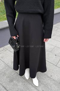 Lamelif Kaşe Etek Siyah
