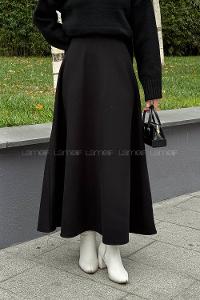 Lamelif Kaşe Etek Siyah