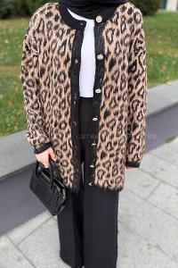 Lamelif Leopar Desen Hırka