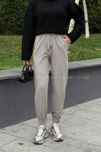 Lamelif Modal Kumaş Paça Lastik Detay Eşofman Vizonrengi