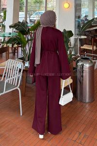 Lamelif Asimetrik Oyhso Takım Bordo