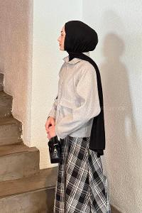 Lamelif Cepli Kaşe Ceket Gri