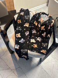 Black-4 Crew Neck Long Arm Without Accessories Combed Fabric Regular Trousers Comfortable Suit