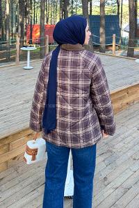 Brown Shirt Collar Long Arm Coat