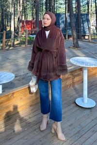 Bitter Brown Normal Neck Long Arm Coat