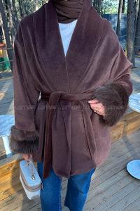 Bitter Brown Normal Neck Long Arm Coat