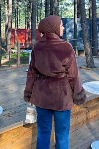 Bitter Brown Normal Neck Long Arm Coat