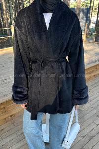 Black Normal Neck Long Arm Coat