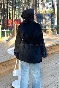 Black Normal Neck Long Arm Coat