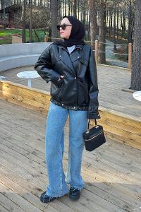 Black Neckband Long Arm Coat