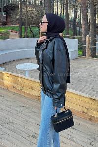 Black Neckband Long Arm Coat