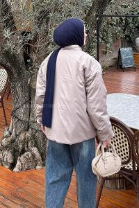 Stone Neckband Long Arm Coat