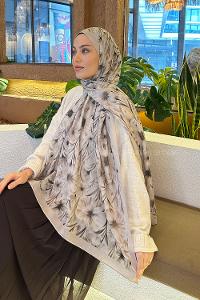 Lamelif Daisy Flowers Desen Pamuk Şal Bej