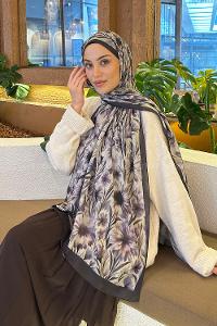 Lamelif Daisy Flowers Desen Pamuk Şal Lavanta