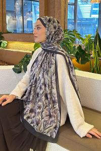 Lamelif Daisy Flowers Desen Pamuk Şal Lavanta