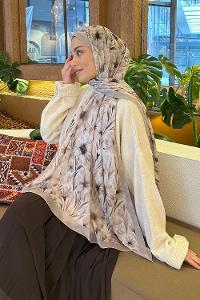 Lamelif Daisy Flowers Desen Pamuk Şal Taş