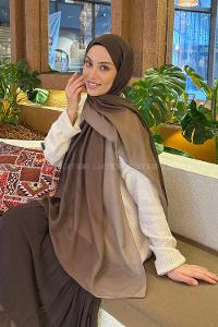 Lamelif Degrade Desen Soft Şal Camel