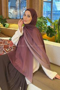 Lamelif Degrade Desen Soft Şal Mürdüm