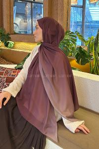 Lamelif Degrade Desen Soft Şal Mürdüm