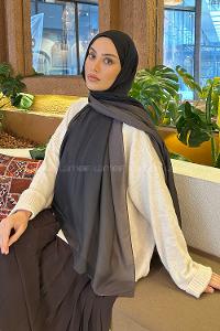 Lamelif Degrade Desen Soft Şal Siyah