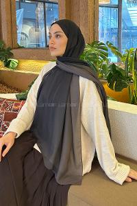 Lamelif Degrade Desen Soft Şal Siyah